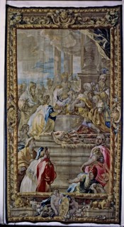 Solomon anointed as king of Israel', tapestry made ??by the Royal Tapestry Factory on cardboards ?