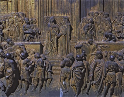 'Meeting between Solomon and the Queen of Sheba', panel of the east door of the Baptistery of Sa?