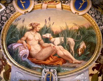 'Nymph of Fontainebleau', a detail of the Nymphs gallery on a sketch by Le Rosso painted by Pier?
