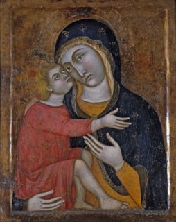 Virgin of the Choir', altarpiece from the monastery. It has been restored several times, the last?