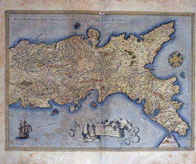 'Theatrum Orbis Terrarum' by Abraham Ortelius, Antwerp, 1574, map of the Kingdom of Naples.