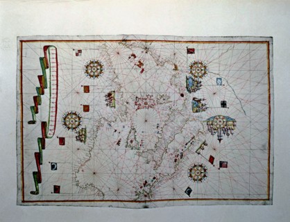 Atlas of Joan Martines, Messina, 1582. Portulan chart of the Mediterranean sea, with its islands,?