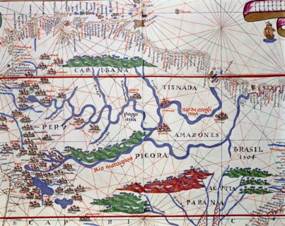 Atlas of Joan Martines, Messina, 1582. Portulan chart of the Amazon River with its basin in full ?