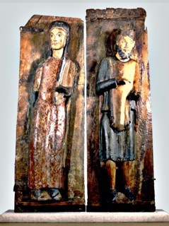 Frames of a polyptych with the Virgin of the Annunciation and a King of the Epiphany, from Sant M?