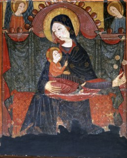 'Frontal of the Mother of God', detail, tempera on wood from Bellver de Cerdanya, 14th century.