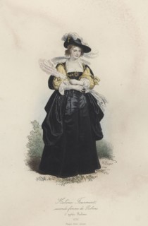 Helene Fourment, second wife of Rubens, engraving, 1870.