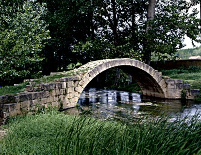 Ruins of the Roman bridge on the Jiloca river, located in the Roman road that went from Zaragoza ?