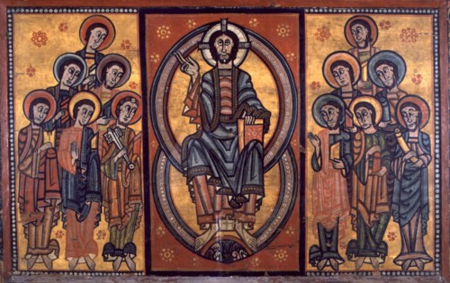 Front of the Apostolate, from the Diocese of La Seu d'Urgell. Represents Christ and the apostles.