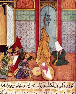 Miniature depicting the birth of Mohammed, in the manuscript 'Siyer-Un-Nebi' by Ah Mat-Nur-B-Must?