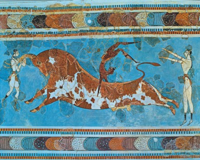 'Bullfighting', fresco in the palace of Knossos.