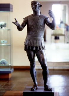 Bronze statue of the god Mars.