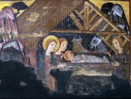 'The Nativity', detail of the work 'The Frontal of the Mother of God', tempera on wood from Bell?