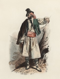 Man from Valencia, color engraving 1870.