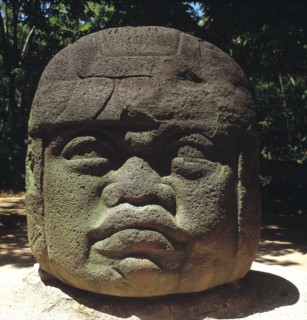 Giant head from Olmec culture.