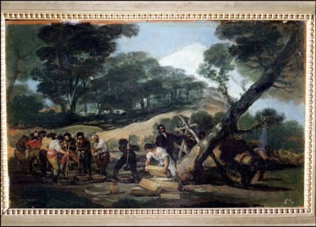 Gunpowder factory', oil on table.