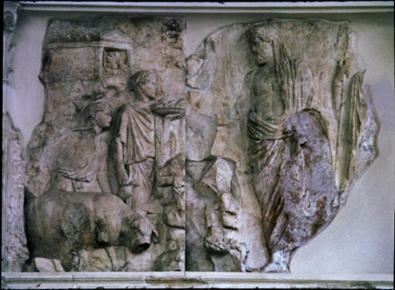 Ara Pacis Augustae, relief depicting the sacrifice of Aeneas, 9 b.C..