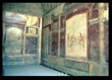 Frescoes in the House of Livia Tablinum in the Palatine.