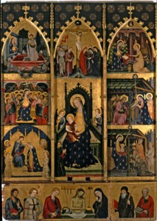 Altarpiece of the Virgin of Abella de la Conca. Tempera on wood, from the church of Sant Esteve d?