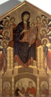 Enthroned Madonna', c. 1280 - 1285 (restored in 1997), work by Cimabue.