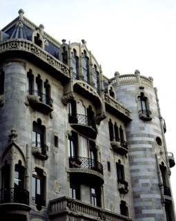 Detail of the façade of the Fuster House, designed by modernist architect Lluís Domenech i Muntan?