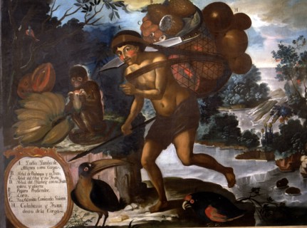 Yumbo Indian from Naymas. Oil by Vicente Alban in the Museum of America in Madrid.
