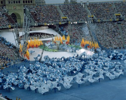 Performance of Fura dels Baus in the opening ceremony of the 1992 Olympic Games in Barcelona.