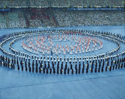 Sevillana dancers and music bands in the opening ceremony of the 1992 Barcelona Olympic Games.