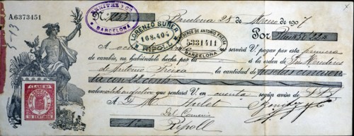 Business papers, change instalment contract from 1907.