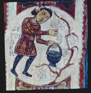 Detail of the 'Agricultural calendar' from the intrados of an arch of the Royal Pantheon, represe?
