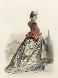 Vincentian Noble Lady, in the modern age, color engraving 1870.