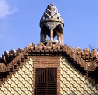 View of the dome of the checkpoint building of Güell House, built between 1884 and 1887, designed?