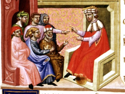 Miniature in 'Codex Justinian Institutiones Feodorum et Alia', illuminated manuscript, c. 1300, d?