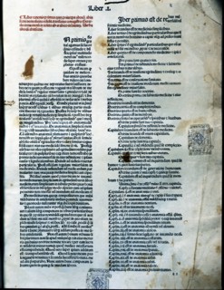 Canon of Medicine, page of Book I of the Latin edition 1490, work by Avicenna.