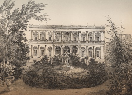 Palace of the Marquis of Salamanca, built between 1846 and 1855 in Recoletos walk, Madrid, engrav?