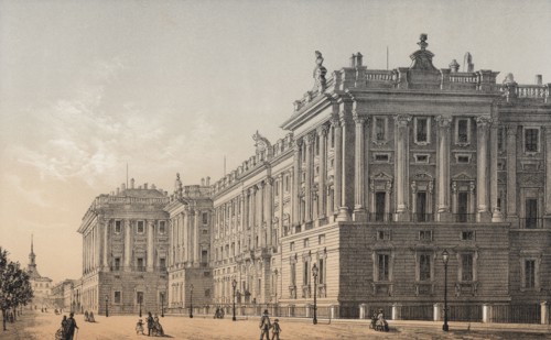 Royal Palace, also called East Palace, started by Philip V in 1738 and finished in 1755, the offi?