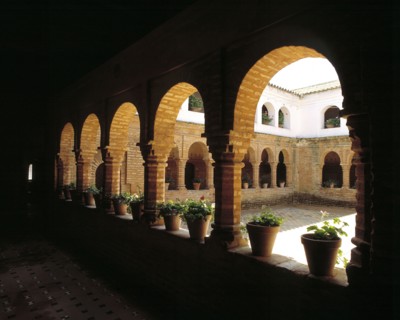 Interior of the Mudejar cloister in the monastery of La Rabida.