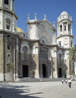 Cathedral of Cadiz, detail of the façade.