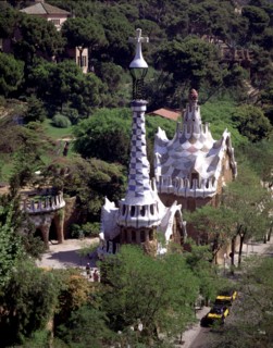 Partial view of the entrance to Park Güell, designed by Antoni Gaudí between 1900/14.