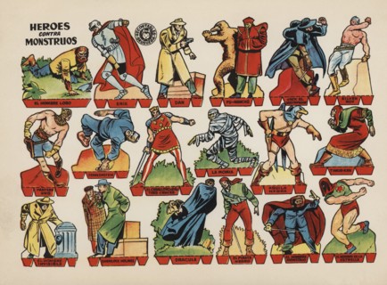 Children cut-out from the series 'Heroes vs. Monsters' by Bruguera publishers, Barcelona, ??1945.