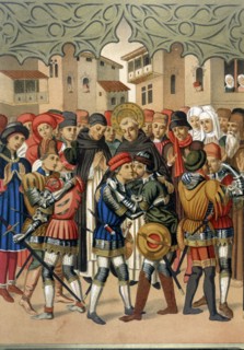 Scene at St. Vincent Ferrer (1350-1419), a Dominican theologian and preacher Spanish sides Centel?