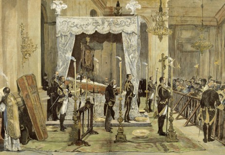 Queen Maria de las Mercedes Orleans receiving last rites' queen of Spain, wife of Alphonse XII, d?