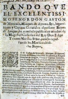 Proclamation for the expulsion of the Moors in the Kingdom of Aragon, published by the Hon. Mr. G?