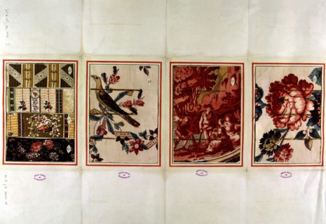 Patterned sample of the cotton fabric MPD of Avila, 18th century.