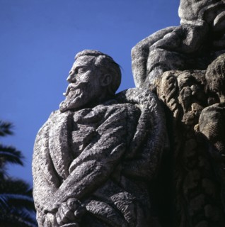 Monument in La Coruna dedicated  to Manuel Curros Enriquez (1851-1908), Spanish poet.