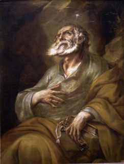 San Pedro, one of the Twelve Apostles, the first bishop of Rome, where he died.