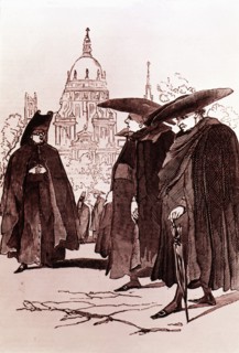 Madrid typical customs, the Clergy in a morning walk through the village of Madrid (1845), in the?
