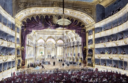 Interior of the National Opera Theatre of Madrid, built on the site occupied by the old Coliseum ?
