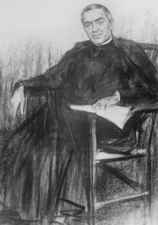 Jacint Verdaguer  Santaló (1845-1902), poet and romantic writer, charcoal drawing by Ramón Casas.