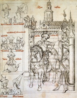 Taking Seville by Ferdinand III 'The Saint', illustration in the manuscript 'Geology of the Kings?