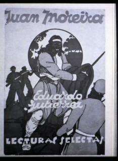 Cover of the work 'Juan Moreira' by Eduardo Gutierrez.